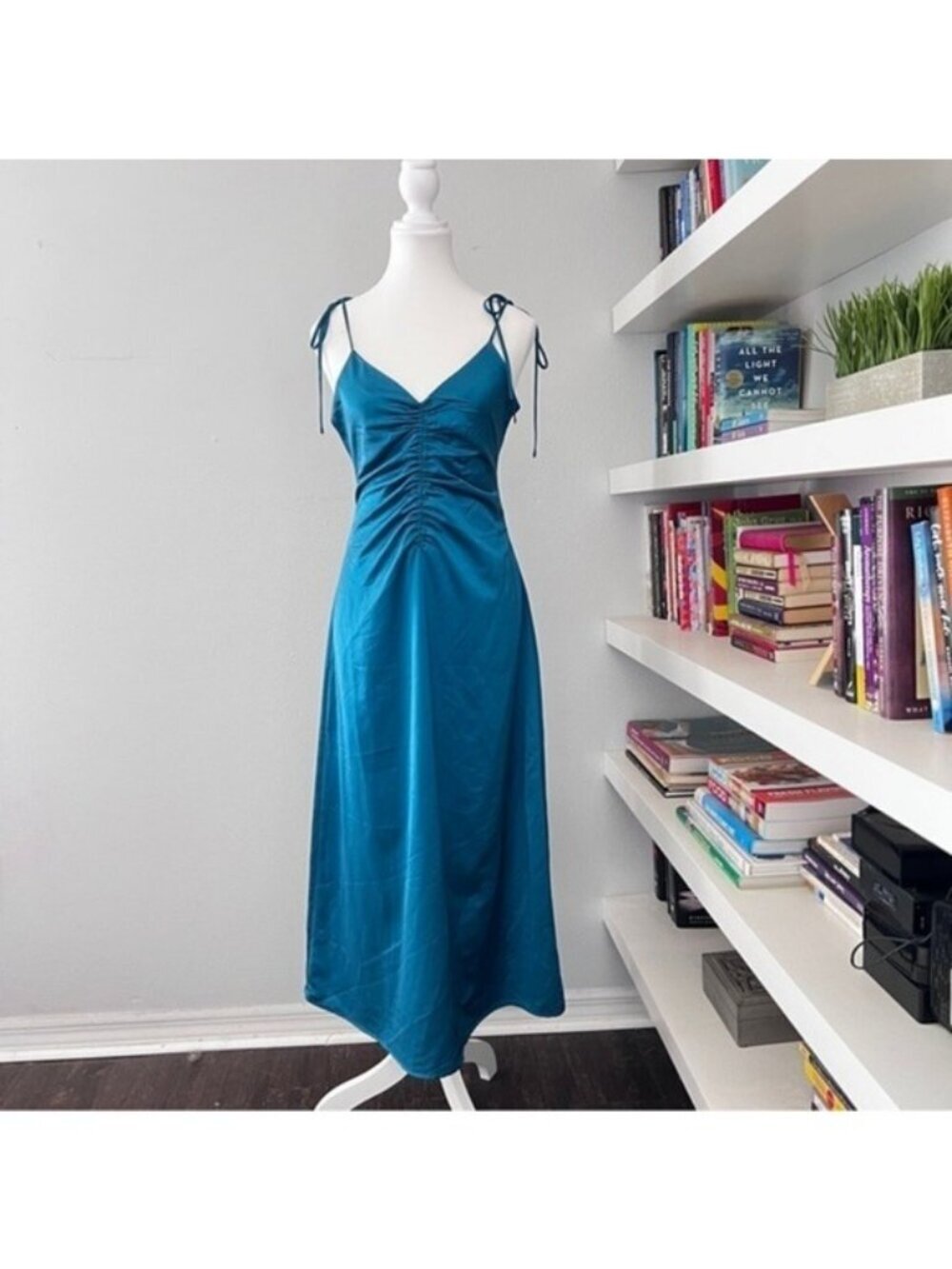 Jason Wu Teal touched midi dress size small